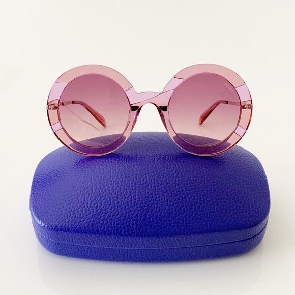 SOLD E Emilio Pucci Round Pink Sunglasses, New - Picture 11 of 13